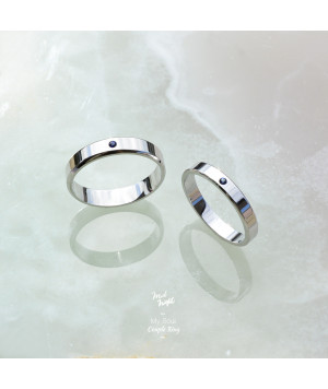 For Couple-Simple Birthstone Couple Ring